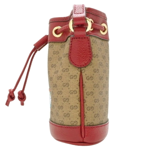 Gucci Mini Gg Supreme Doraemon Bucket Leather Shoulder Bag Beige - Picture 3 of 7